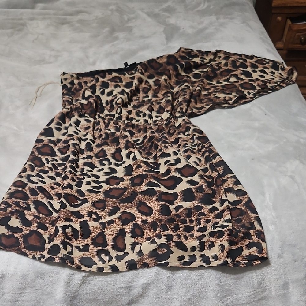 Leopard Print Off-Shoulder Dress